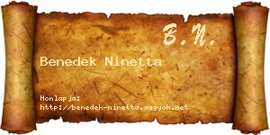 Benedek Ninetta névjegykártya